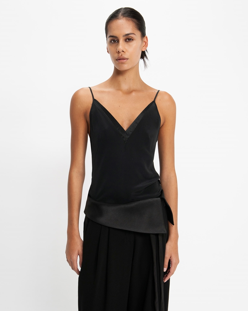Tops and Shirts | Silk Camisole | 990 Black