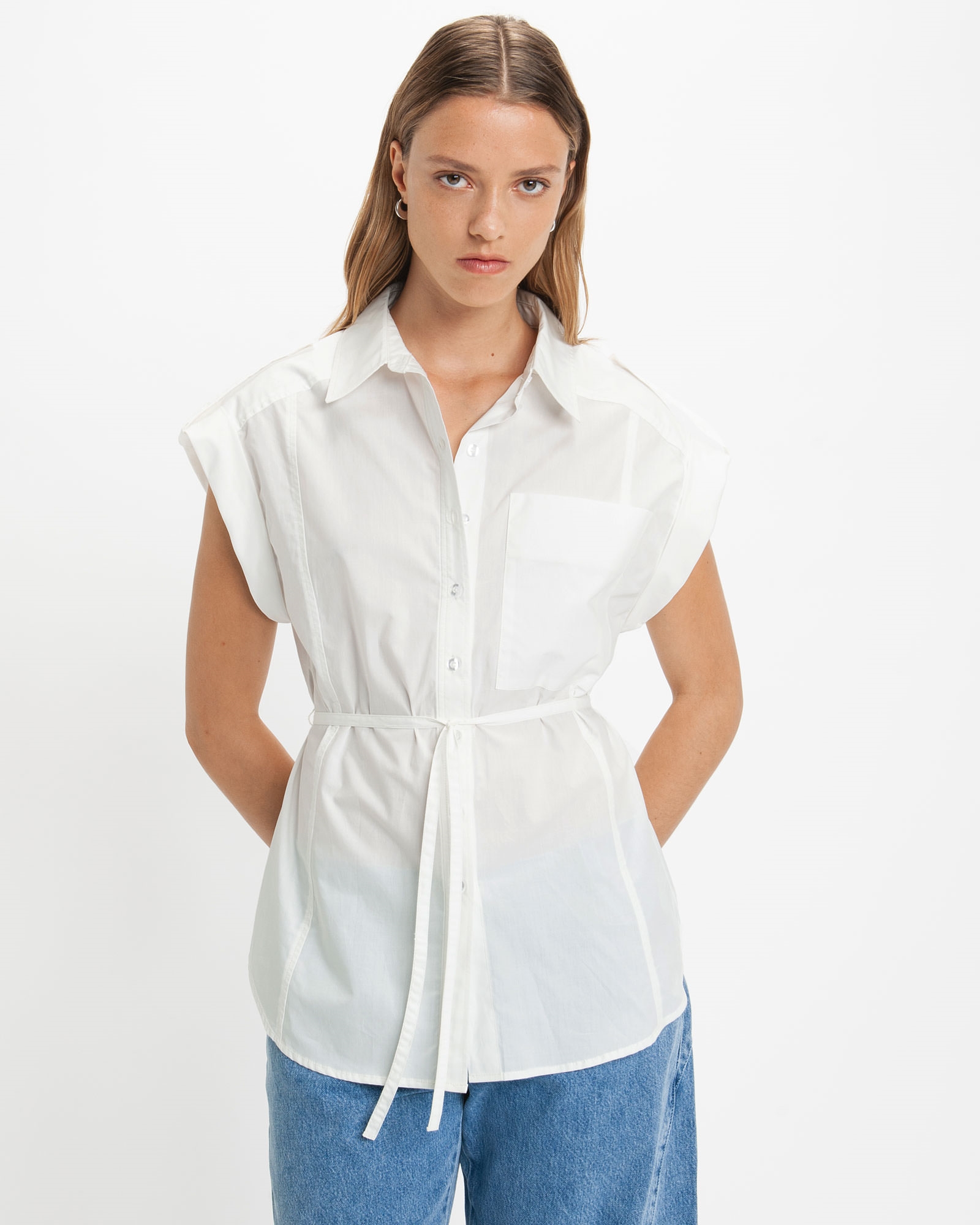 Tops and Shirts  | Oversized Cotton Shirt | 110 Off White
