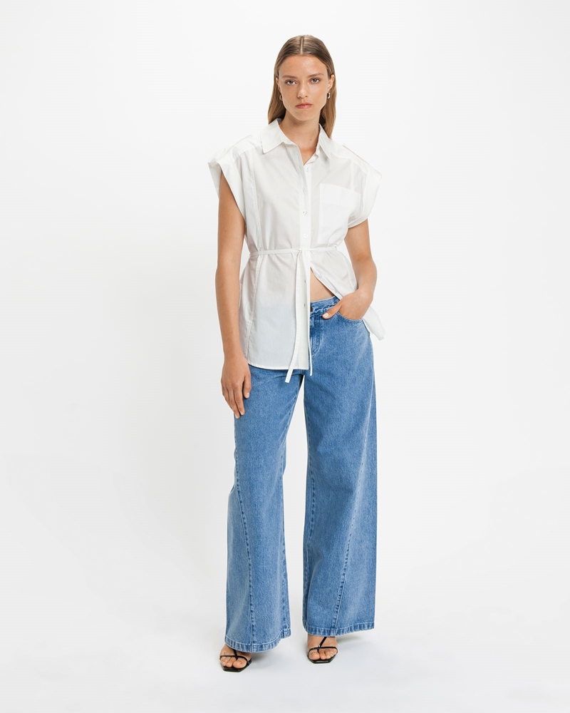 Tops and Shirts | Oversized Cotton Shirt | 110 Off White