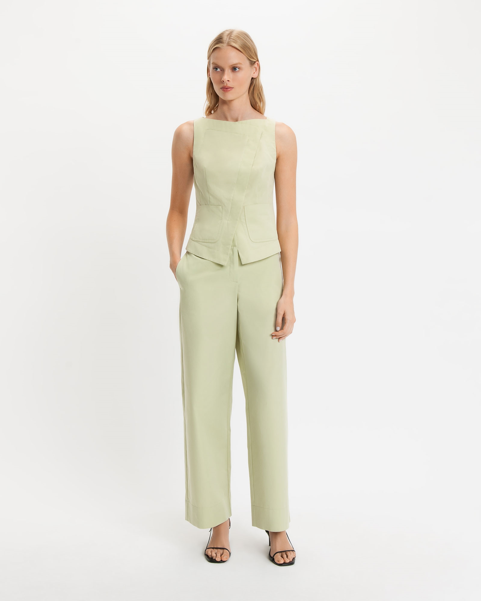 Tops and Shirts | Sage Cotton Wrap Front Top | 300 Sage