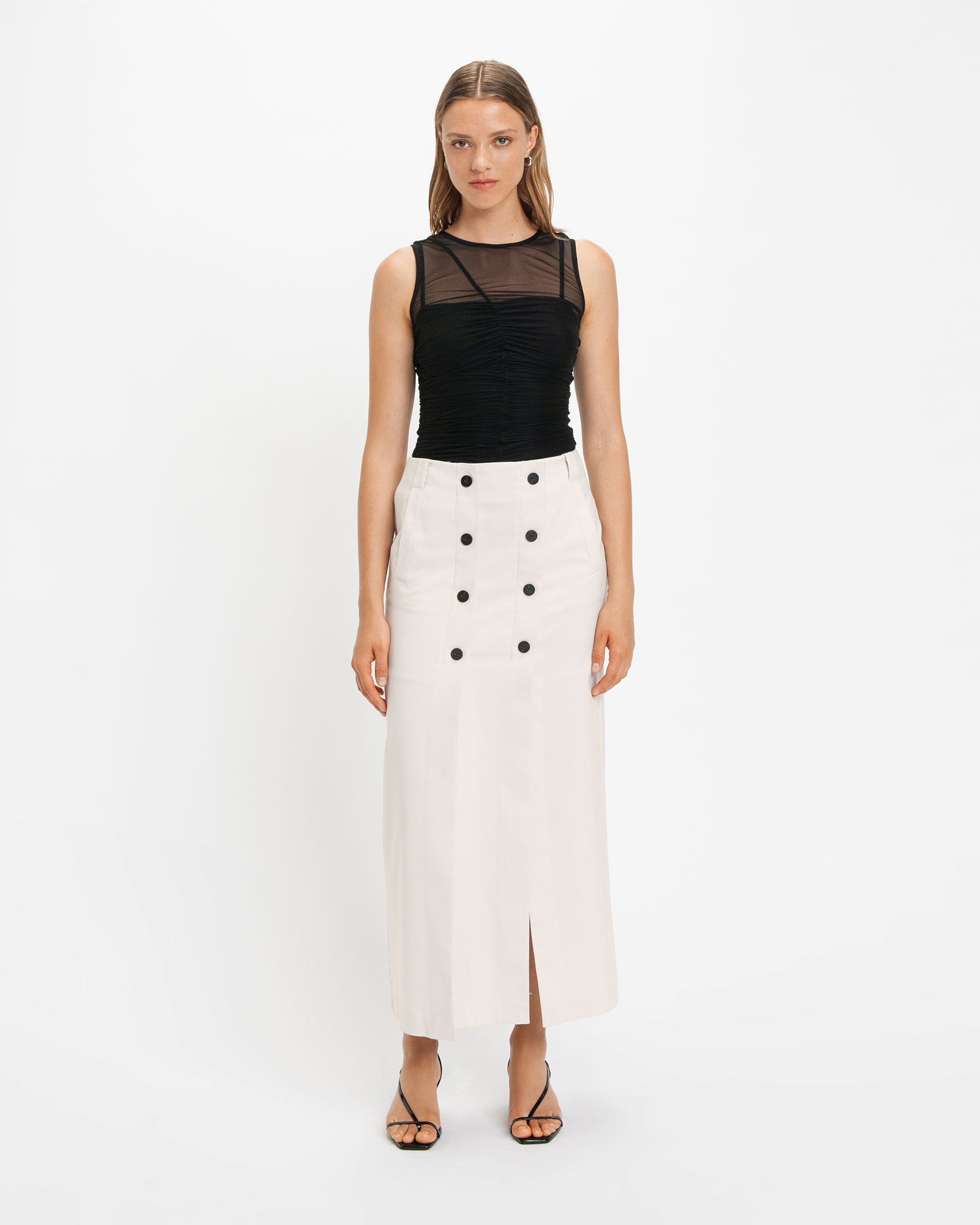 Ruched Mesh Top  Buy Tops and Shirts Online - Cue