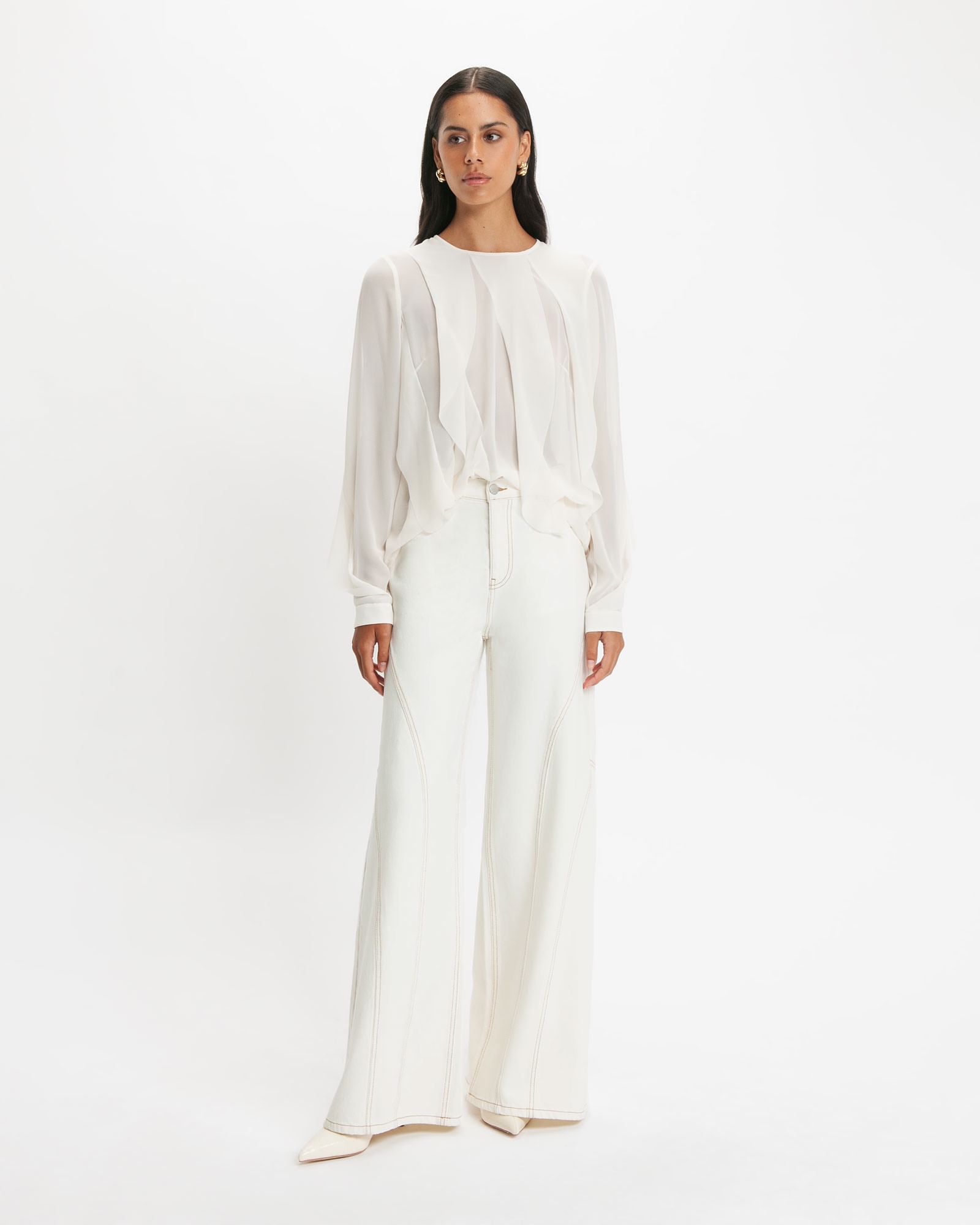 Tops and Shirts | Drape Detail Top | 103 Ivory