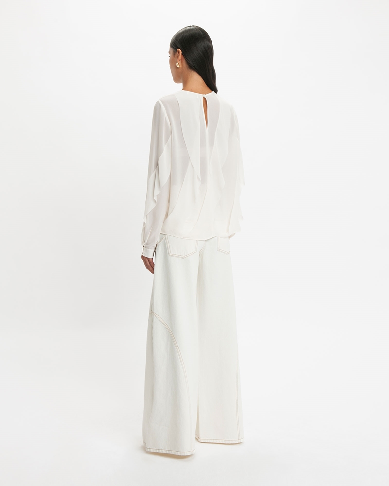Tops and Shirts  | Drape Detail Top | 103 Ivory