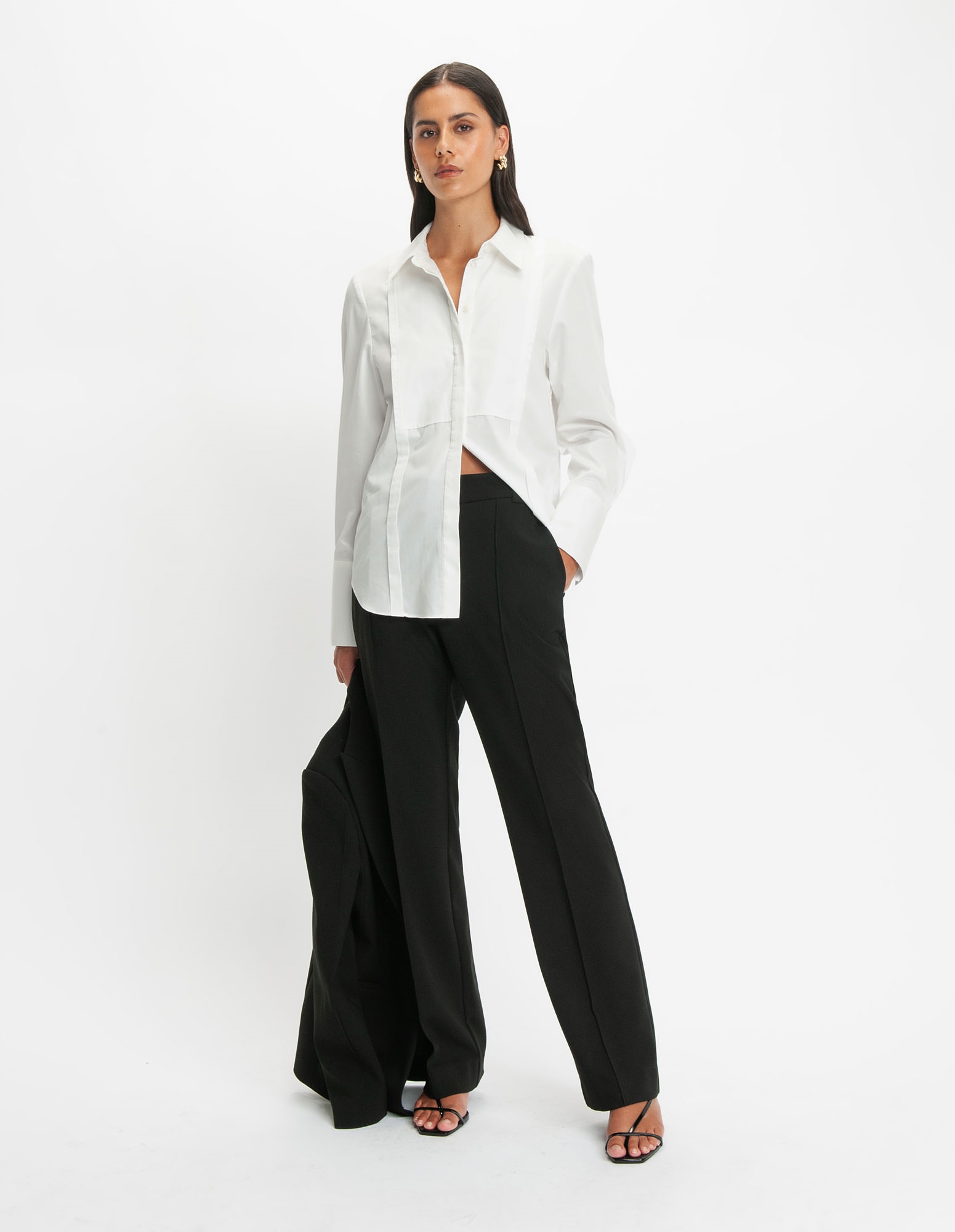 Tops and Shirts | Regular Fit Box Pleat Shirt | 110 Off White