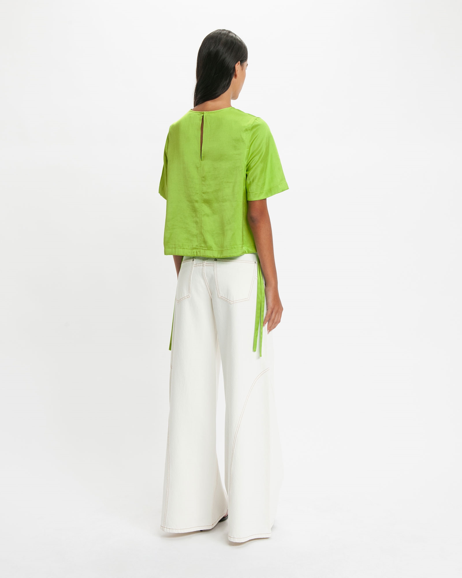 Tops and Shirts | Satin Utility T-Shirt | 320 Chartreuse