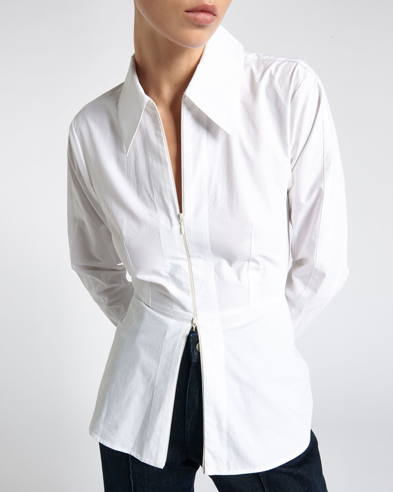Tops and Shirts | Tailored Dual End Zip Shirt | 110 Off White