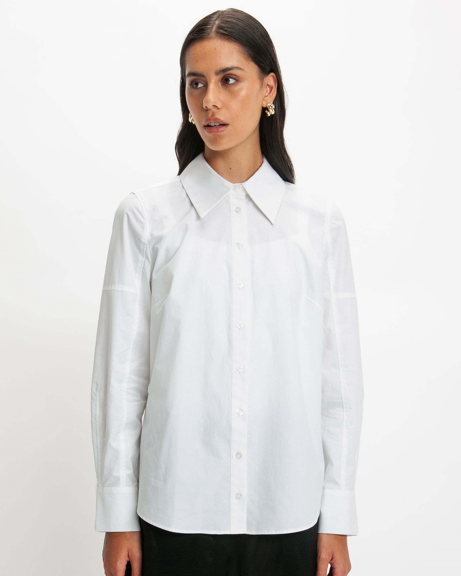 Tops and Shirts  | Point Collar Shirt | 110 Off White