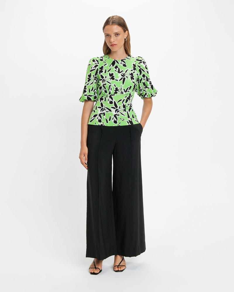 Tops and Shirts | Artistic Floral Top | 396 Green Grass