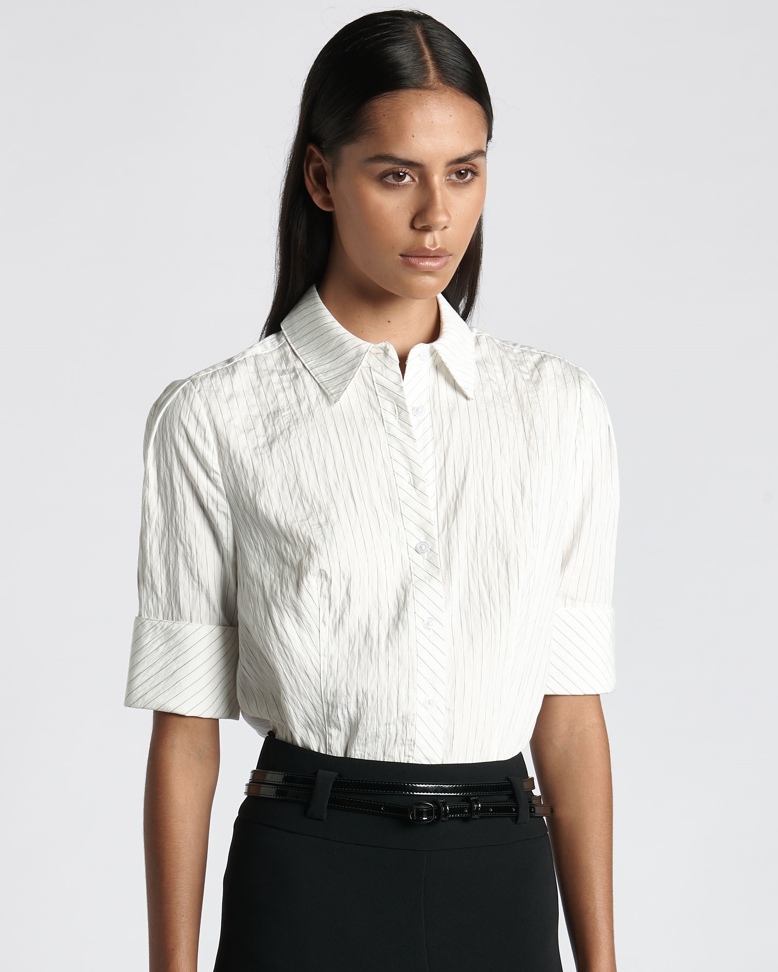 Tops and Shirts  | Tailored Short Sleeved Shirt | 110 Off White
