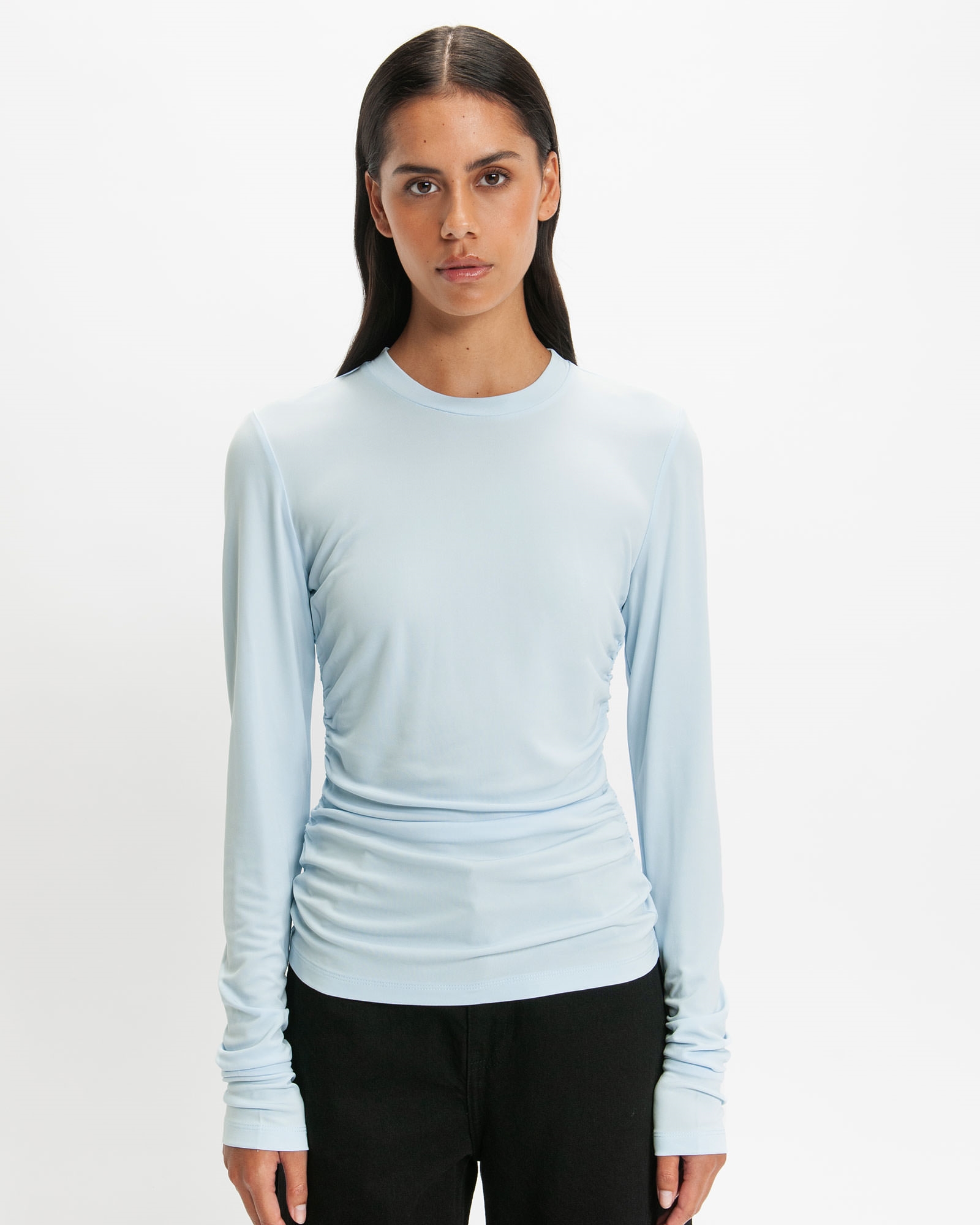 Tops and Shirts  | Viscose Jersey Long Sleeve Top | 714 Powder Blue