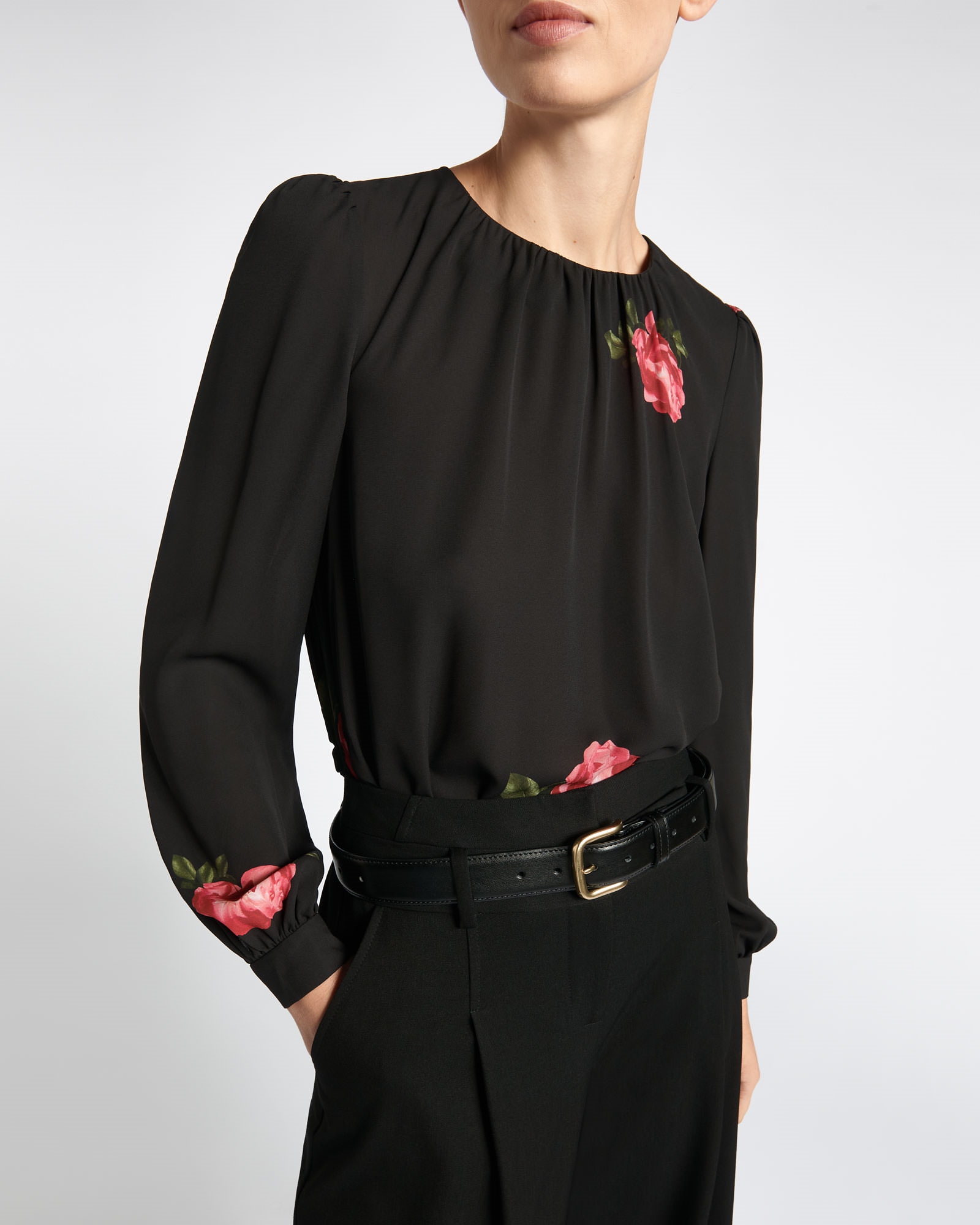 Tops and Shirts | Rose Long Sleeve Blouse | 990 Black