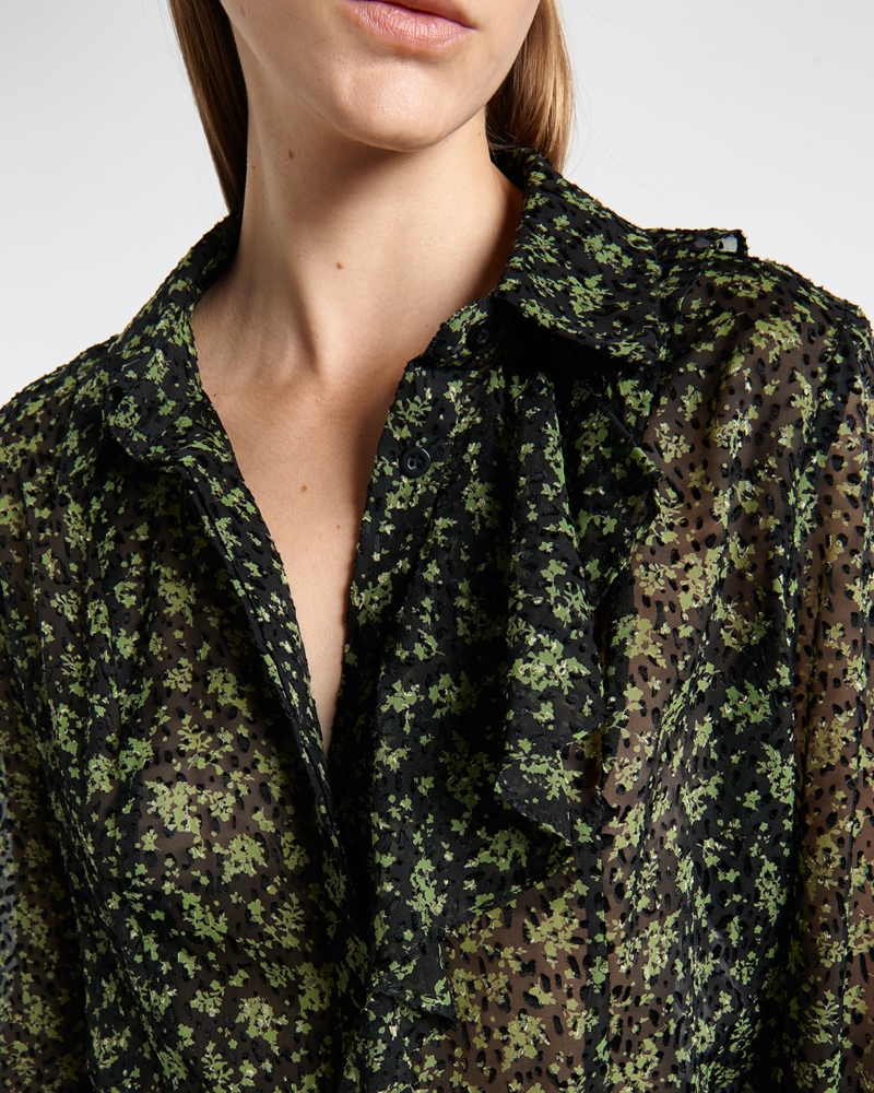 Tops and Shirts  | Ditsy Floral Blouse | 330 Green