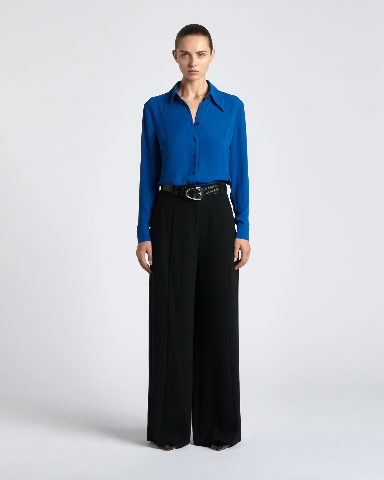 Tops and Shirts | Cobalt Recycled Georgette Shirt | 779 Cobalt