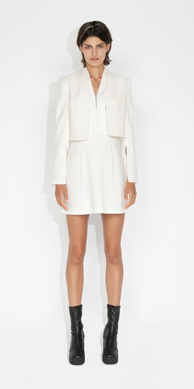 Sale | Cropped Split Sleeve Jacket | 110 Off White
