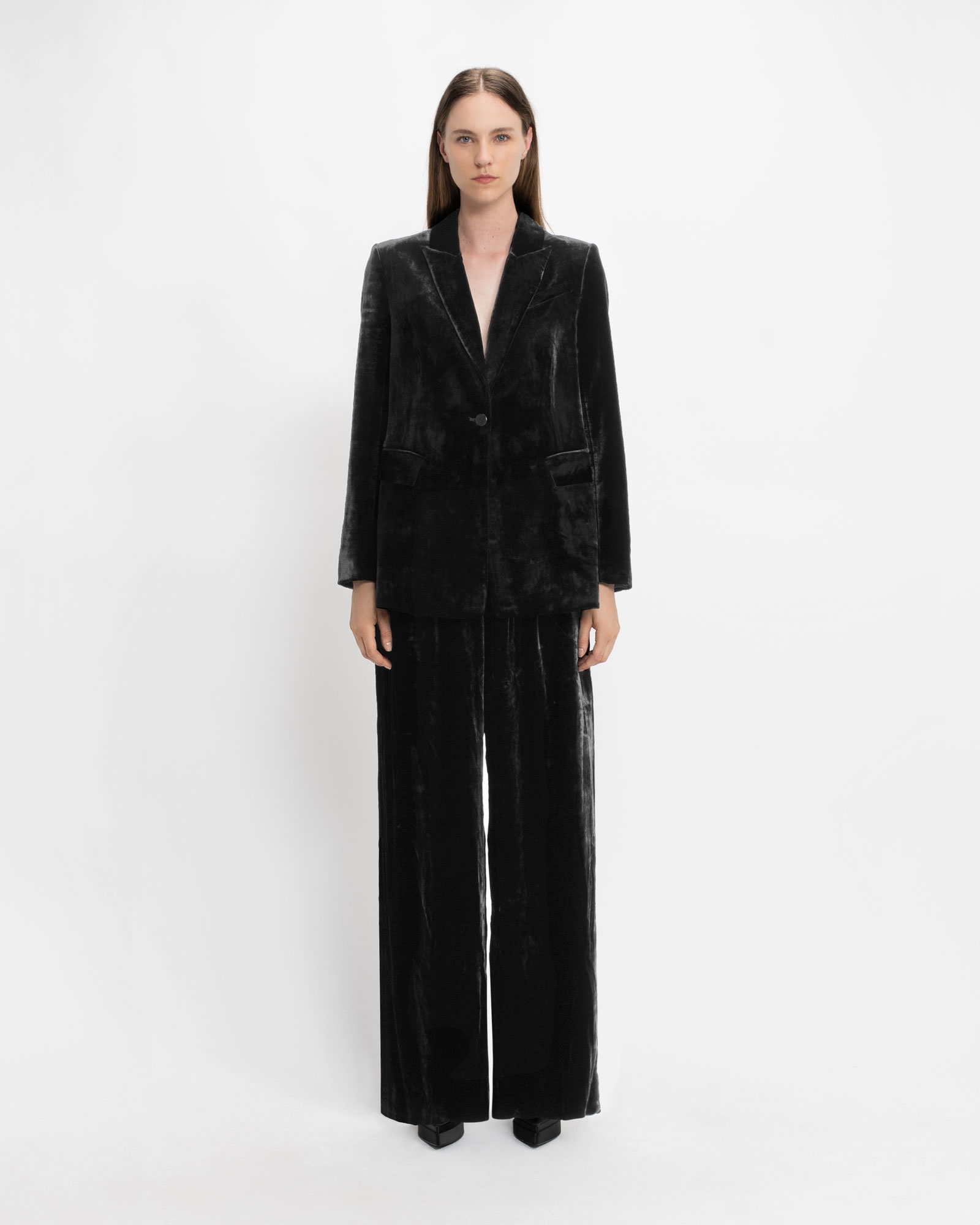 Jackets and Coats | Silk Velvet Tuxedo Jacket | 990 Black