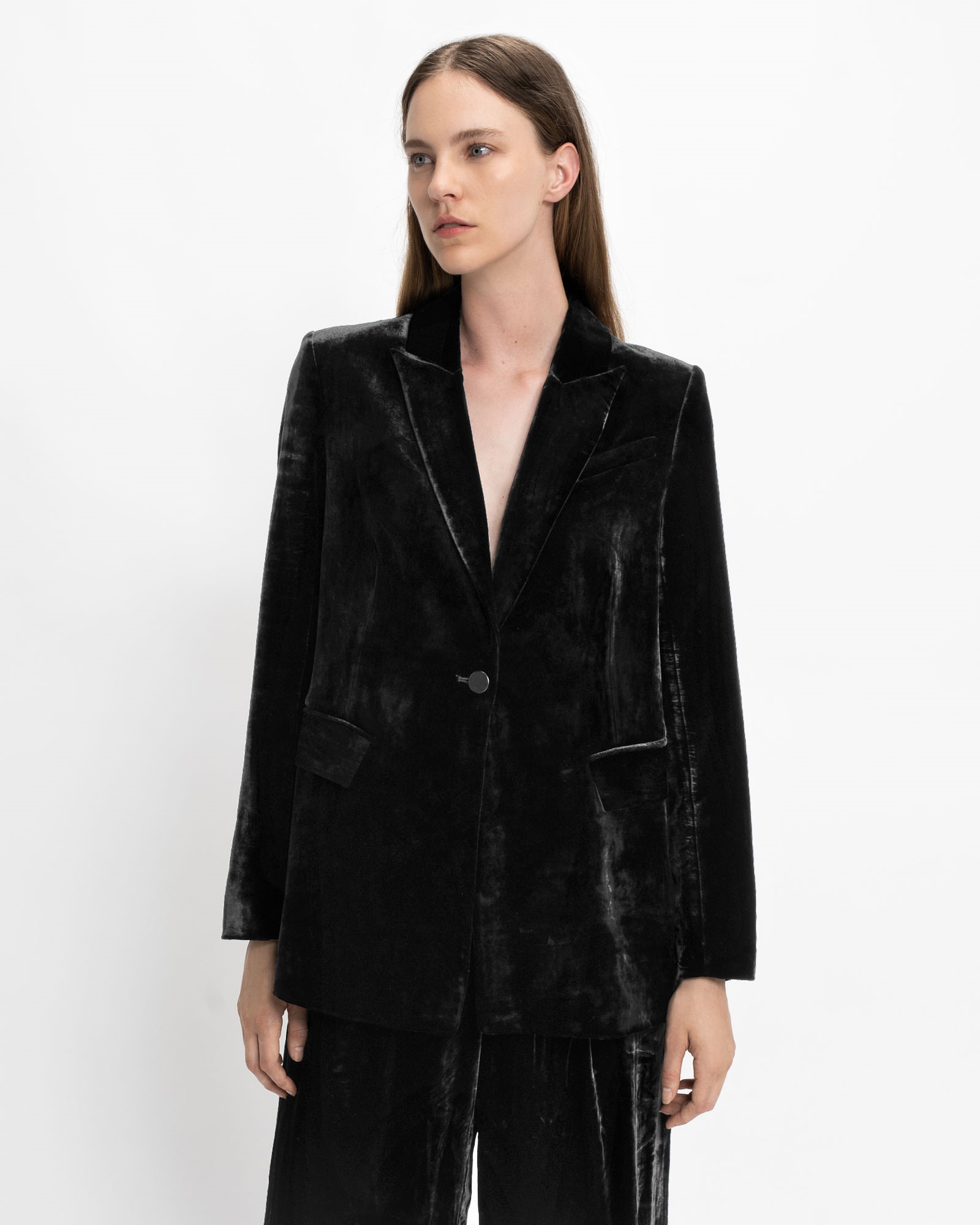 Jackets and Coats  | Silk Velvet Tuxedo Jacket | 990 Black