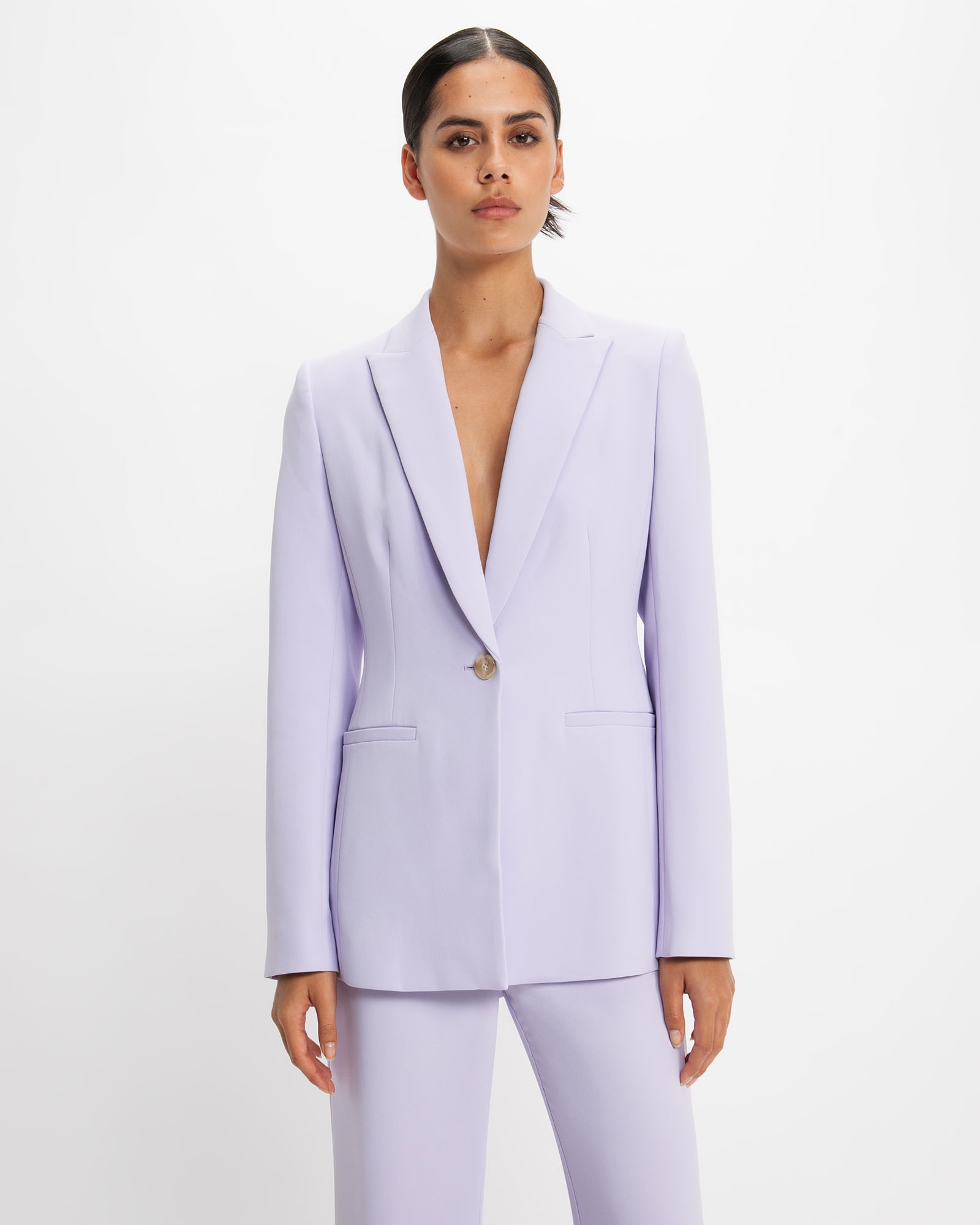 Sale  | Twill Single Button Blazer | 560 Lilac