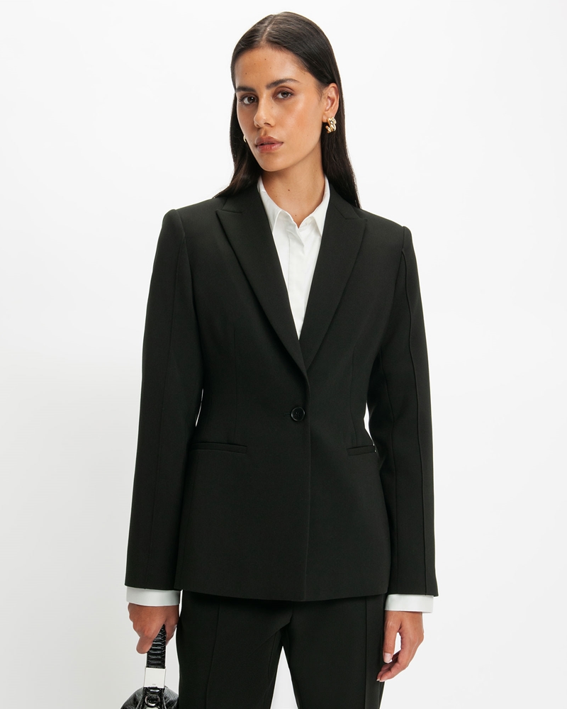 Jackets and Coats | Stretch Suit Tailored Blazer | 990 Black