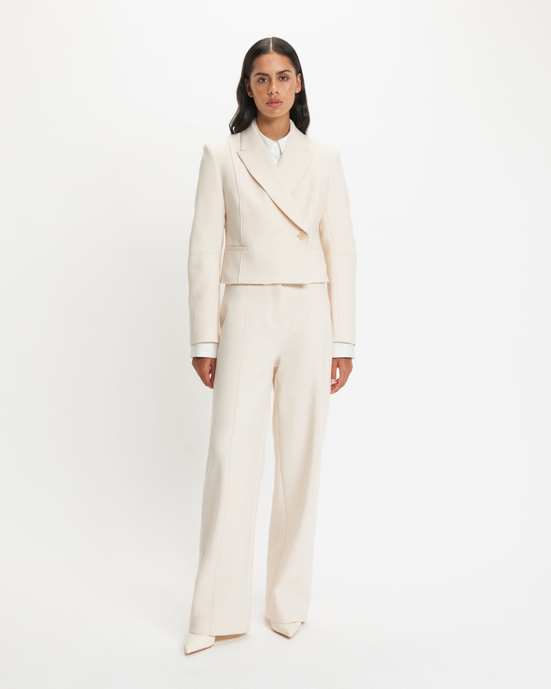Jackets and Coats | Topstitched Cropped Jacket | 101 Winter White