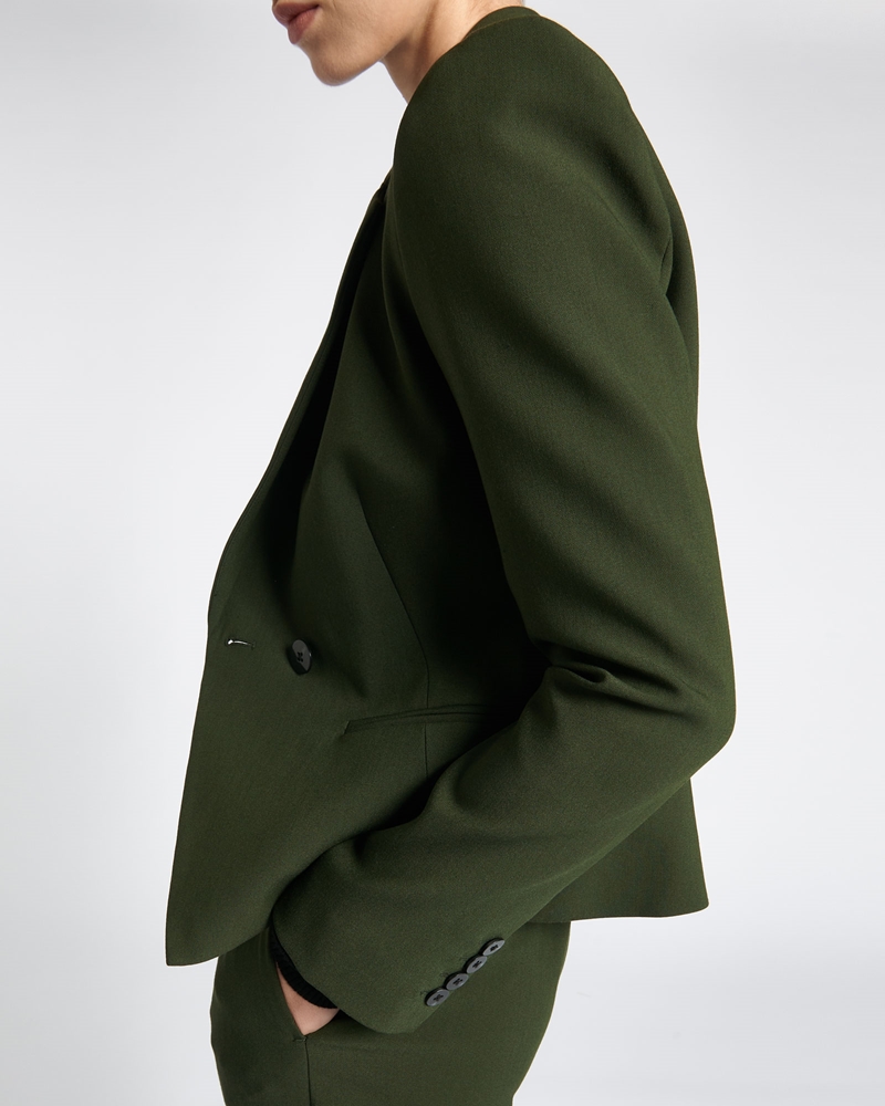 Jackets and Coats | Double Weave Cropped Jacket | 366 Dark Olive