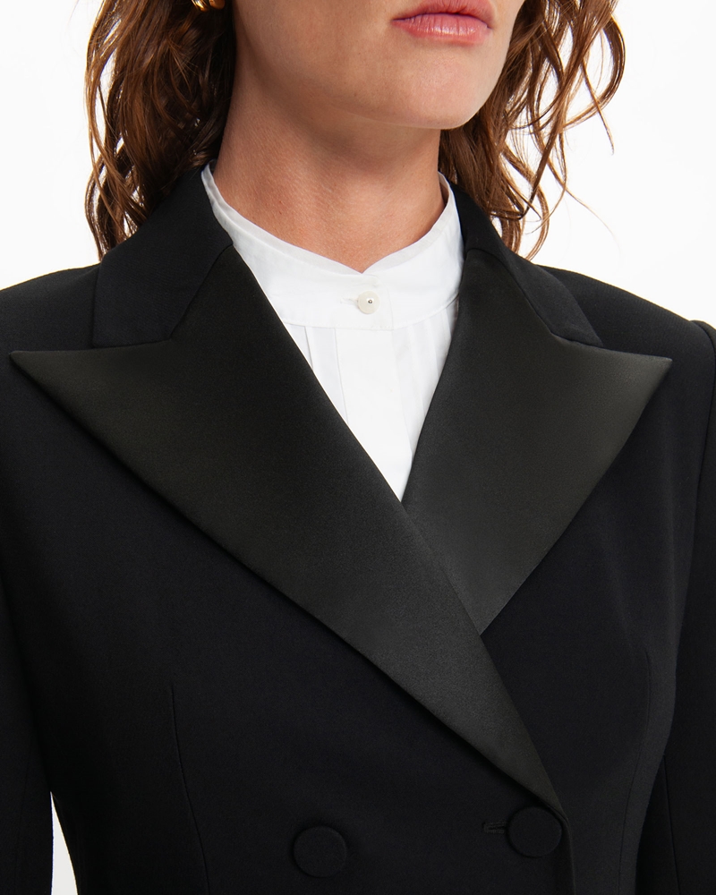 Jackets and Coats  | Satin Lapel Tuxedo Jacket | 990 Black