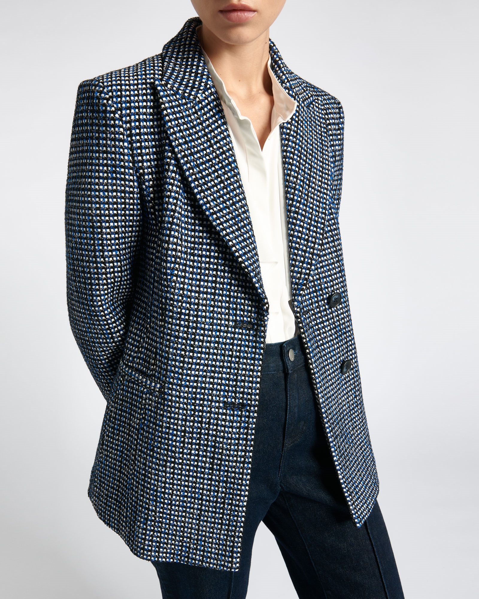 Jackets and Coats  | Tweed Tailored Jacket | 983 Blue Black