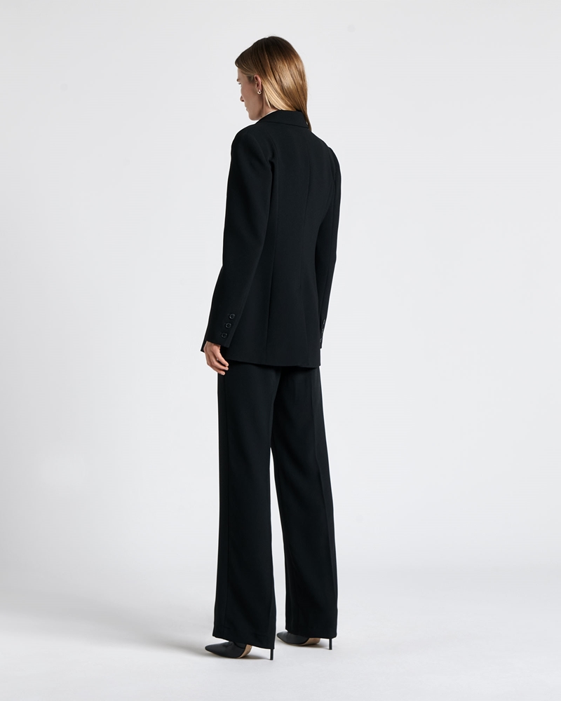 Jackets and Coats  | Zip Detail Longline Blazer | 990 Black
