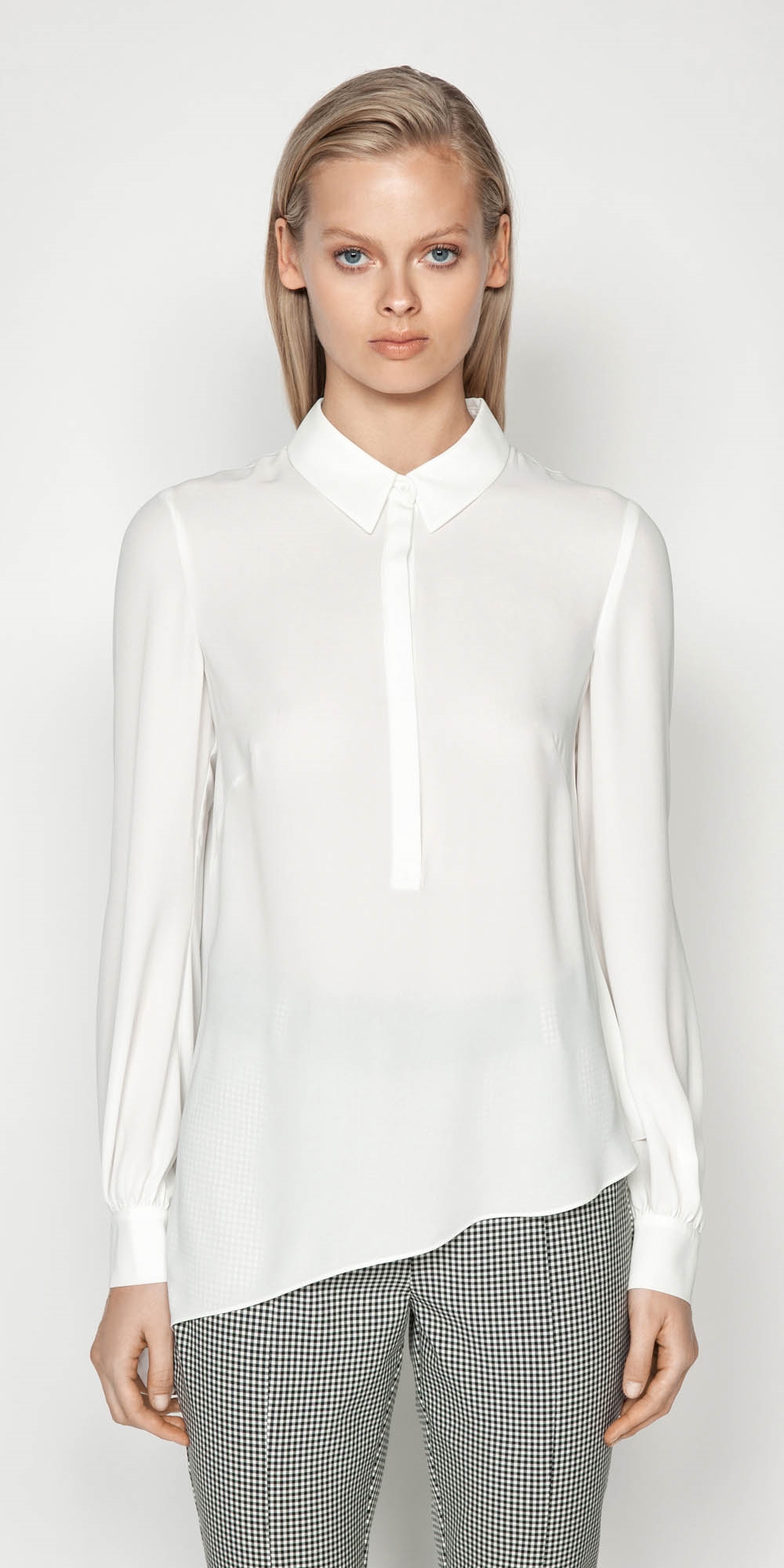Georgette Asymmetric Hem Shirt | Buy Shirts Online - Cue