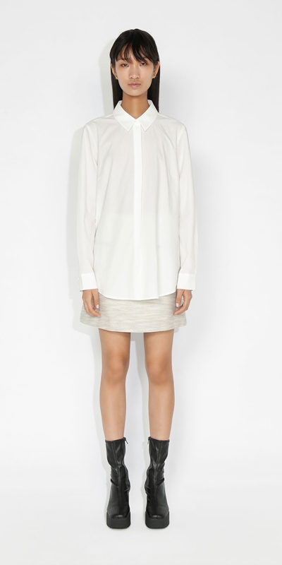 Wear to Work | Cotton Back Vent Shirt | 110 Off White