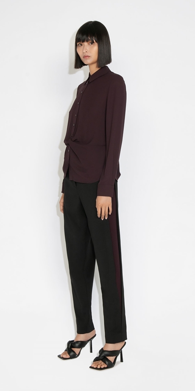 Cue Cares - Sustainable | Twist Front Shirt | 630 Plum