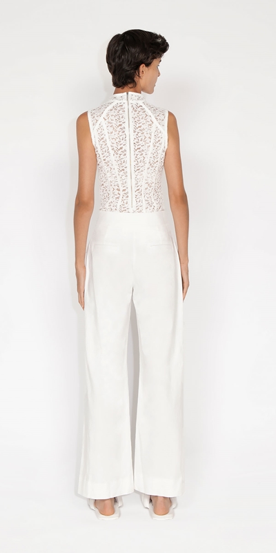 New Arrivals | Cotton Lace Top | 110 Off White