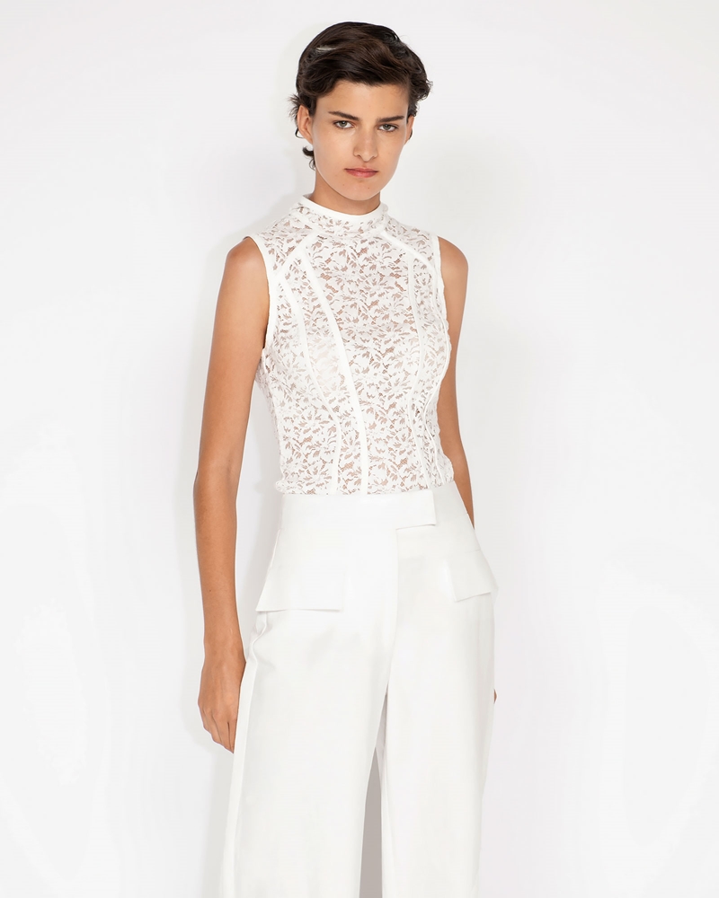 Tops and Shirts | Cotton Lace Top | 110 Off White