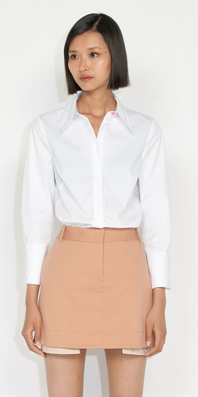 Tops and Shirts  | Cotton Nylon Shirt | 540 Pink