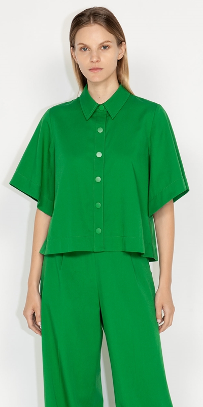 Tops and Shirts  | Cotton Modal Shirt | 333 Fern