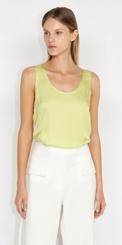 New Arrivals | Satin Cami | 352 Soft Lime