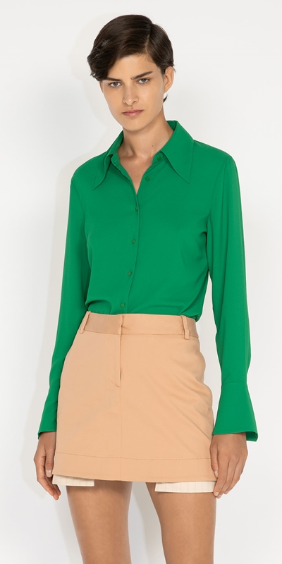Tops and Shirts  | Wide Cuff Shirt | 343 Spring Green