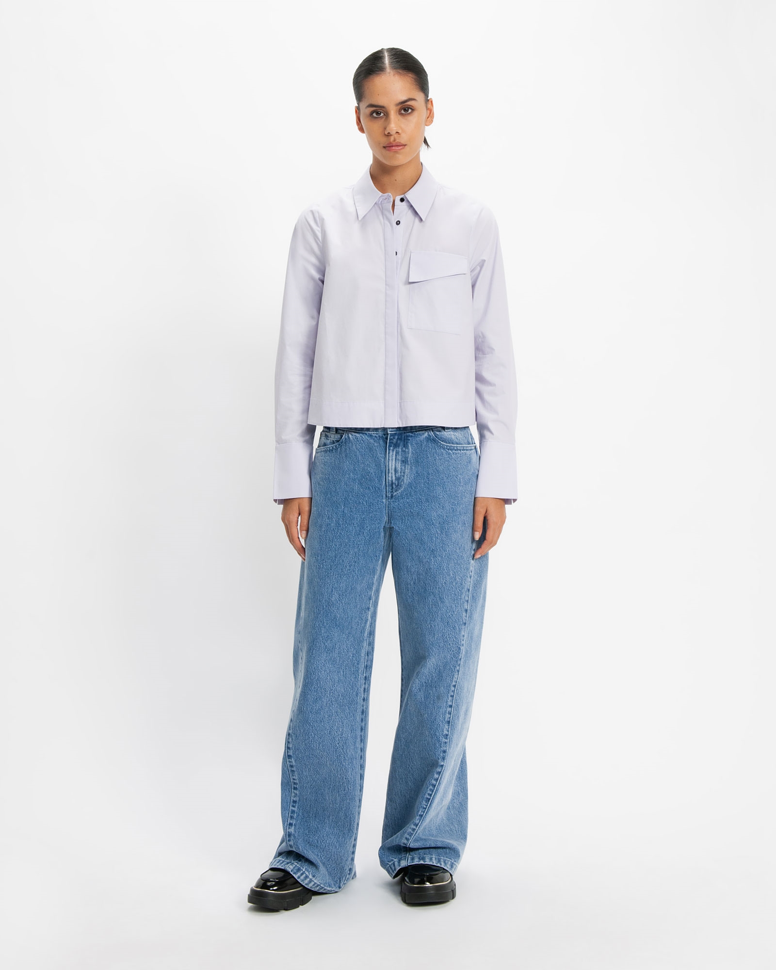 Tops and Shirts | Good Earth Cotton® Cropped Shirt | 560 Lilac