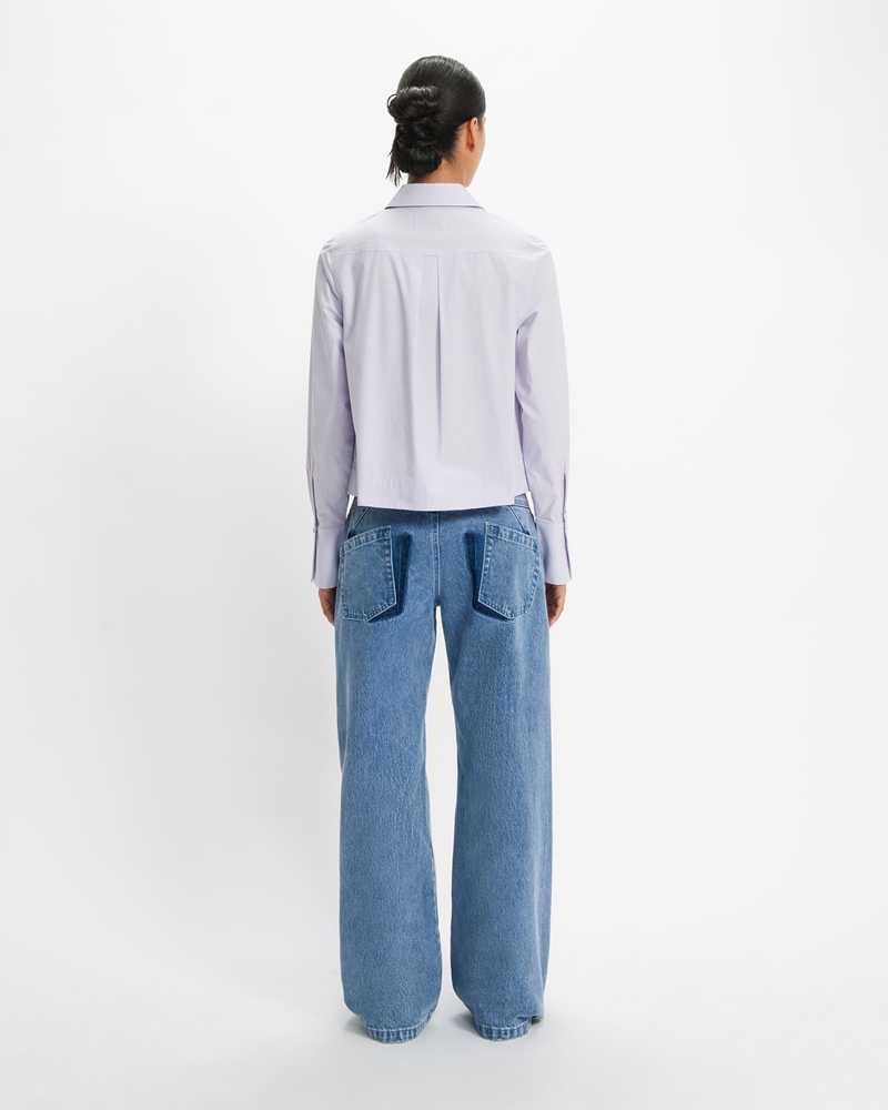 Tops and Shirts  | Good Earth Cotton® Cropped Shirt | 560 Lilac