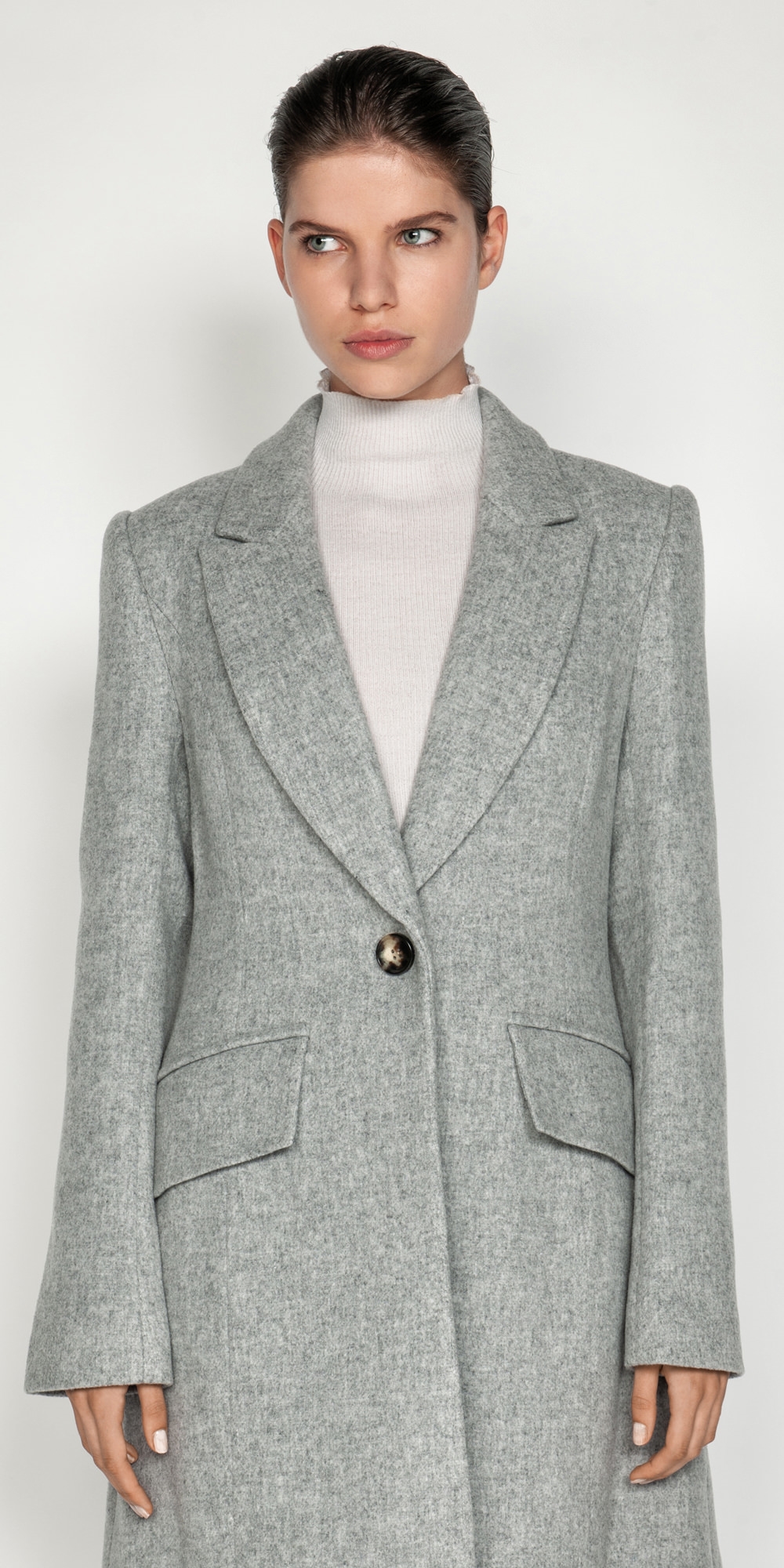 Melange Wool Coat | Buy Coats Online - Cue