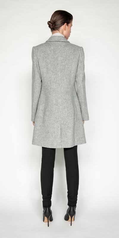 Jackets and Coats | Melange Wool Coat | 909 Light Grey