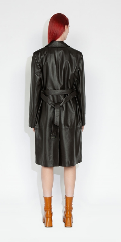 New Arrivals | Leather Trench | 893 Dark Chocolate