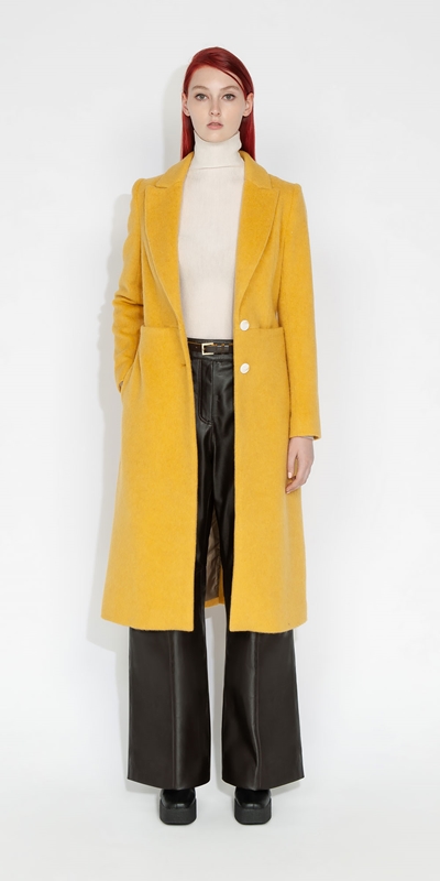 Jackets and Coats | Saffron Brushed Wool Coat | 219 Saffron