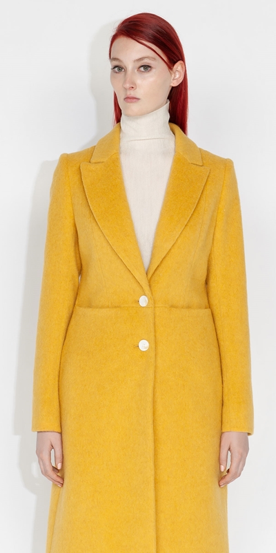 Cue Cares - Sustainable  | Saffron Brushed Wool Coat | 219 Saffron