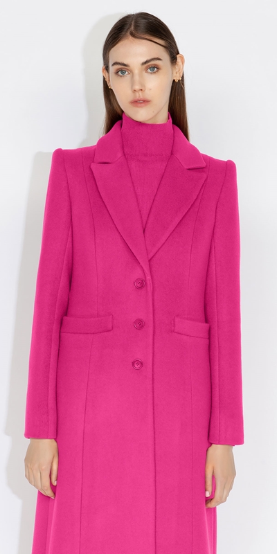 Jackets and Coats  | Ultra Pink Maxi Coat | 519 Hot Pink