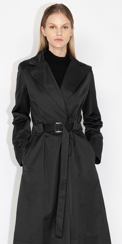Wear to Work  | Cotton Memory Trench | 990 Black