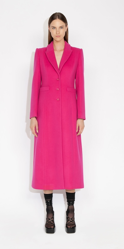 Jackets and Coats | Ultra Pink Maxi Coat | 519 Hot Pink
