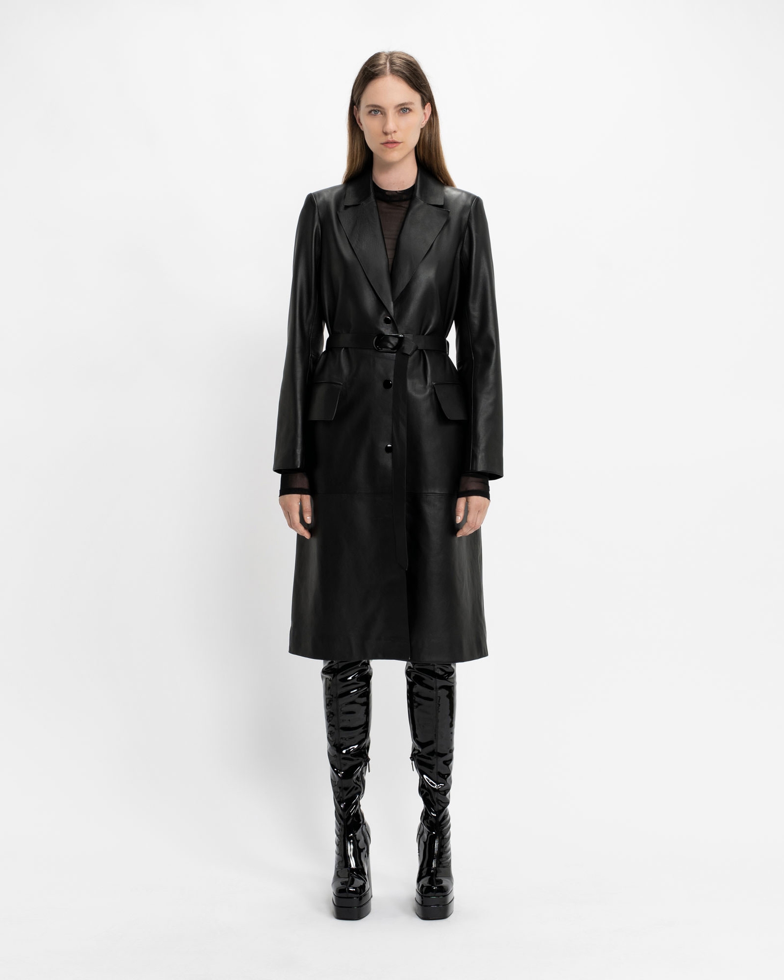 New Arrivals | Leather Trench | 990 Black