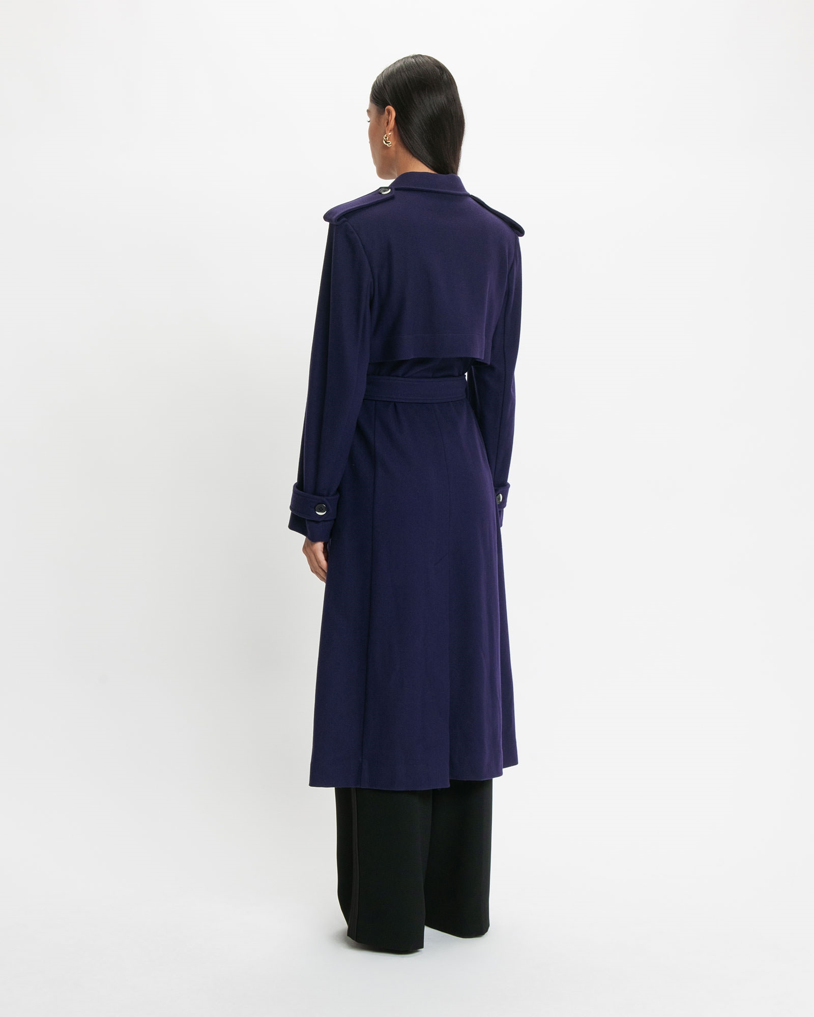 New Arrivals | Fine Wool Trench Coat | 574 Dark Violet