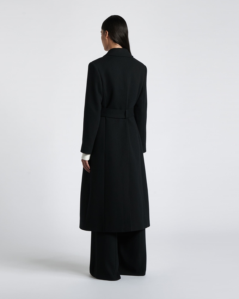 Jackets and Coats  | Belted Wool Coat | 990 Black