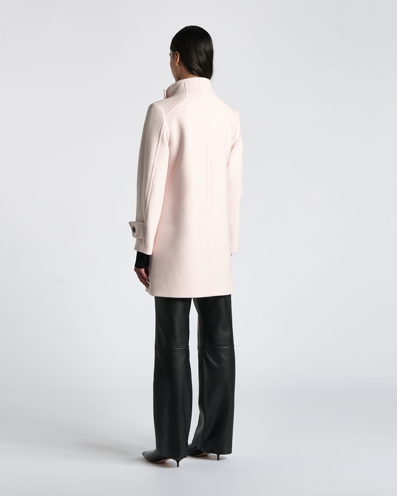 Jackets and Coats  | Wool Felt Funnel Neck Coat | 511 Soft Pink